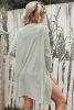 Grey Button Front Lightweight Long Cover Up