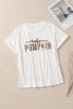 White Hello Pumpkin Halloween Crewneck Graphic T Shirt