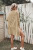 Brown Solid Color Casual Button Front Long Cardigan