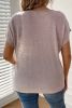 Delicacy Plus Size Button Detail Batwing Sleeve Tee