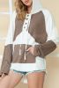 Multicolor Patchwork Kangaroo Pocket Loose Hoodie