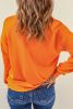 Blank Sweatshirt - Orange Solid Color Casual Pullover Sweatshirt Customized