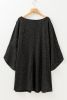 Black Bell Sleeve Shiny Plus Size Mini Dress