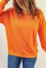 Blank Sweatshirt - Orange Solid Color Casual Pullover Sweatshirt Customized