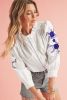 White Floral Embroidered Button Up Boho Blouse