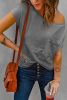Grey Short Sleeve Basic T Shirt with Patch Pocket