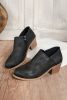 Black Suede Block Heel Ankle Boot