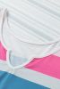 Rose Striped Color Block Notched Neck Tank Top