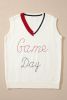 White Vintage Game Day Knit Vest