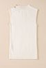 White Ribbed High Neck Knit Top