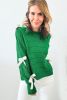 Bright Green Bow Knot Cut Out Round Neck Loose Sweater