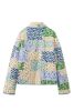 Multicolour Floral Print Patchwork Coat