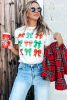White Christmas Bowknot Graphic T Shirt