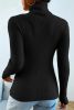 Black Turtleneck Pullover Knit Top