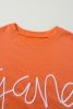 Russet Orange Tinsel Game Day Drop Shoulder Sweatshirt