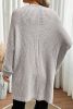 Khaki Batwing Sleeve Pocket Oversized Cable Knit Cardigan