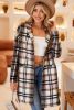 Pink Multicolor Plaid Button Up Lapel Jacket