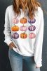 Beige Thanksgiving Pumpkin Graphic Pullover Sweatshirt