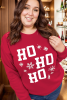 Fiery Red Christmas Ho Ho Ho Plus Size Sweatshirt