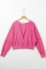 Rose Casual One Strap V-shape Open Back Sweatshirt