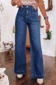 Sail Blue Wide Leg Pocketed High Waist Jeans (size: 12)