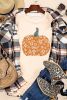 Khaki Sweet Floral Pumpkin Graphic Tee