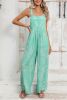 Moonlight Jade Abstract Print Wide Leg Bib Overall