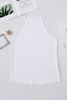 Blank Tank Top - White Solid Color Crew Neck Tank Top Customized