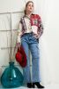 Red Plaid Color Block Pocket Patchwork Corduroy Shacket