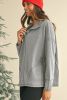 Light Grey Exposed Seam Collared Pocketed Loose Sweatshirt