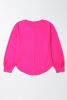 Light Green Colorblock Drop Sleeve Round Neck Top