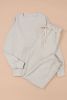 Beige Plain Long Sleeve Top & Drawstring Pants Two Piece Pants Set