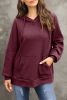 Red Dahlia Waffle Knit High Low Oversized Hoodie