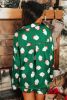 Green Christmas Santa Claus Satin Shirt and Shorts Pajama Set
