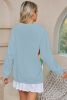 Beau Blue Rainbow Colorblock Pullover Sweatshirt