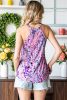 Multicolor Abstract Print Boho Sleeveless Halter Top