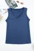 Blank Tank Top - Blue Sleeveless Straps Scoop Neck Tank Top Customized