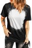 Blank T Shirt - Black Short Sleeve Bleached T Shirt for Women Customized