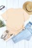 Blank T Shirt - Khaki Solid Color Crew Neck Tee Customized
