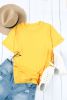 Blank T Shirt - Yellow Plain Rolled Up Crewneck T-Shirt Customized