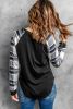 Blank Sweatshirt - Monochrome Plaid Long Sleeves Black Pullover Top Customized