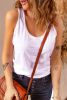 Blank Tank Top - Plain White Sleeveless U Neck Racerback Tank Customized