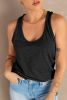 Blank Tank Top - Black Basic Scoop Neck Solid Tank Top Customized