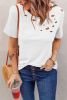 Blank T Shirt - White Distressed Short Sleeve Summer Plain T-Shirt Customized