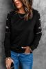 Blank Sweatshirt - Black Leopard Print Distressed Raglan Sleeve Sweatshirt Customized