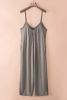 Grey Casual Spaghetti Straps Wide Leg Pocketed Jumpsuits