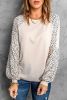Blank Sweatshirt - Blush Pink Bishop Sleeve Animal Print Long Sleeve Shirt Customized