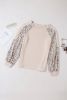 Blush Pink Bishop Sleeve Animal Print Long Sleeve Shirt