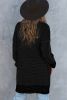 Black Plaid Casual Contrast Trim Knit Cardigan