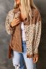 Brown Leopard Print Pocket Corduroy Jacket